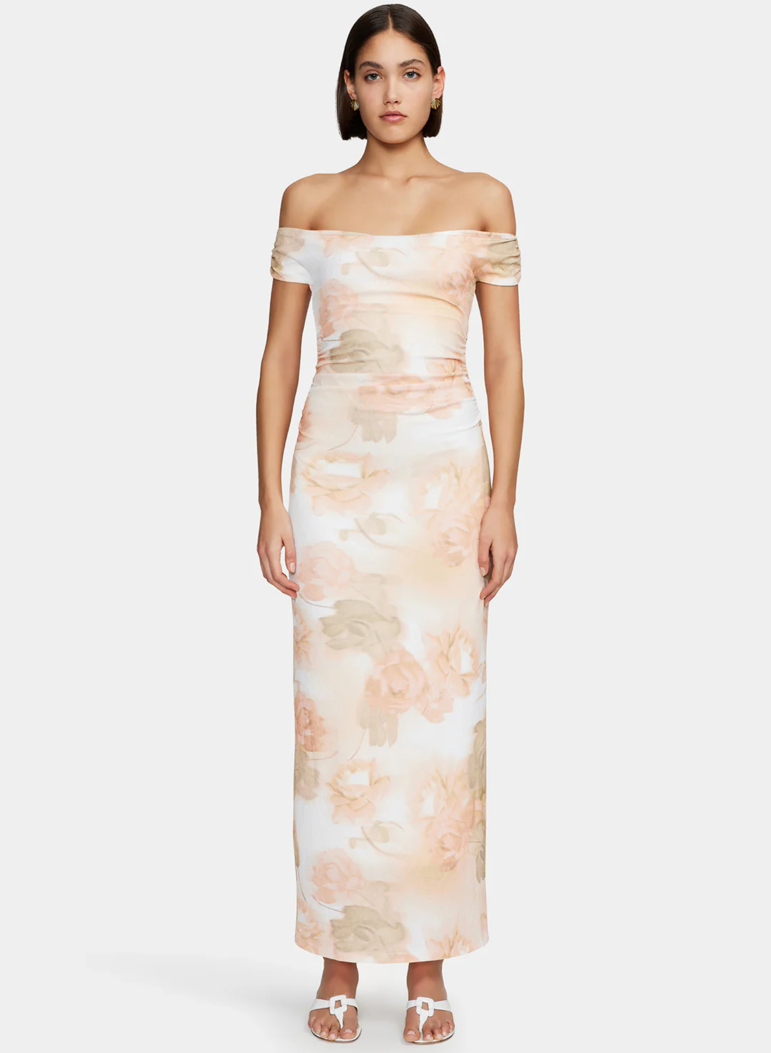 Lena Midi Dress Peachy Garden