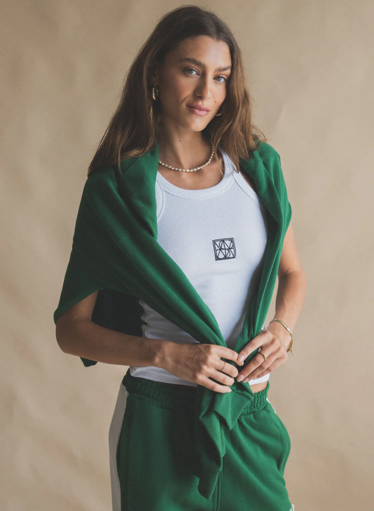 Monogram Classic Sweatshirt in Dark Green