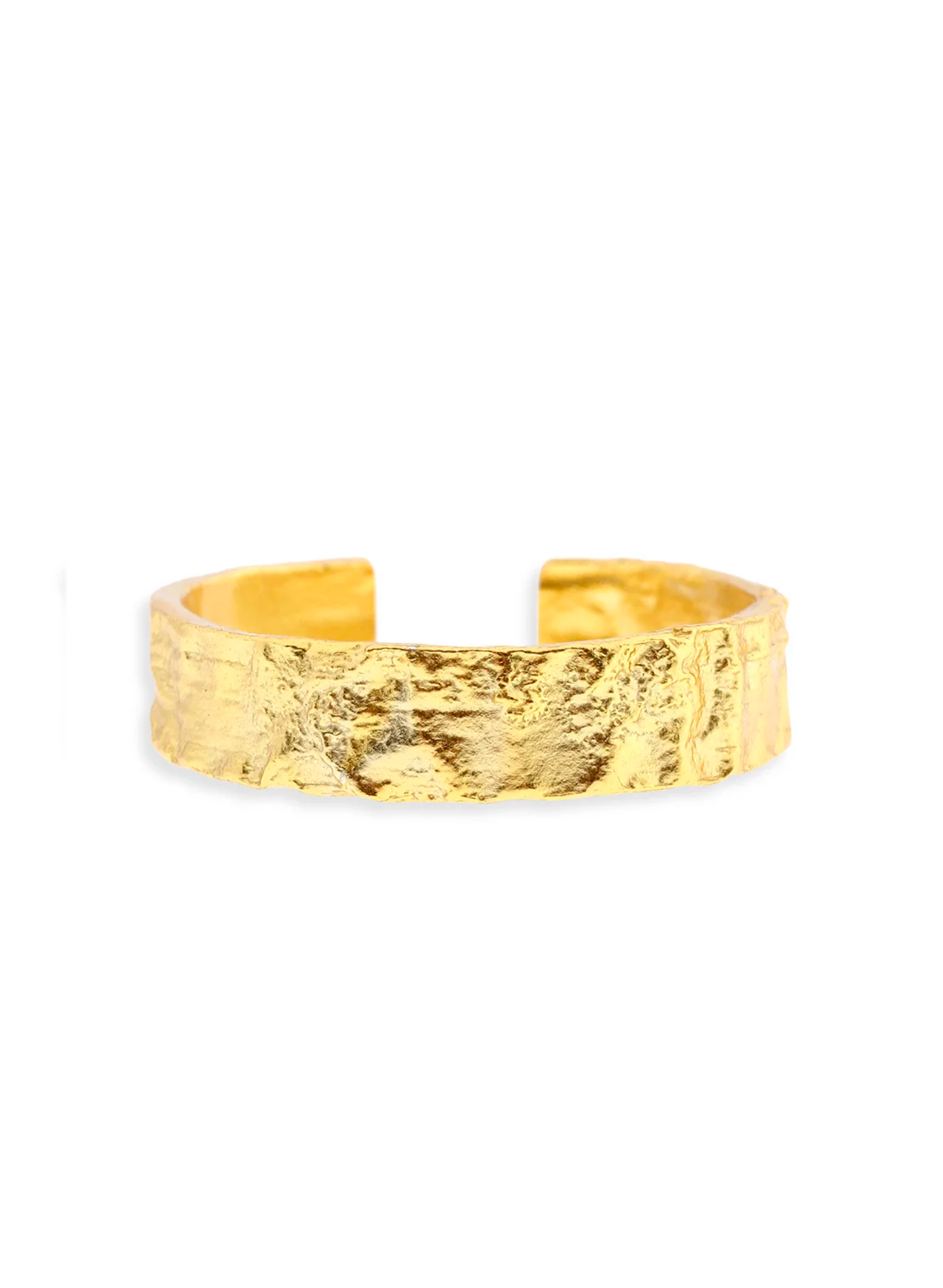 The medium Eros Textured Ring is gorgeous and feels beautiful on. Its gorgeous textured surface comes in 18k Gold plating.  MATERIALS & DIMENSIONS  18k Gold Plated (1 Micron Thick) Sterling Silver Base E-coating for a premium finish Lead & Nickel Free 5 mm Thick Measurements: Fully adjustable to fit