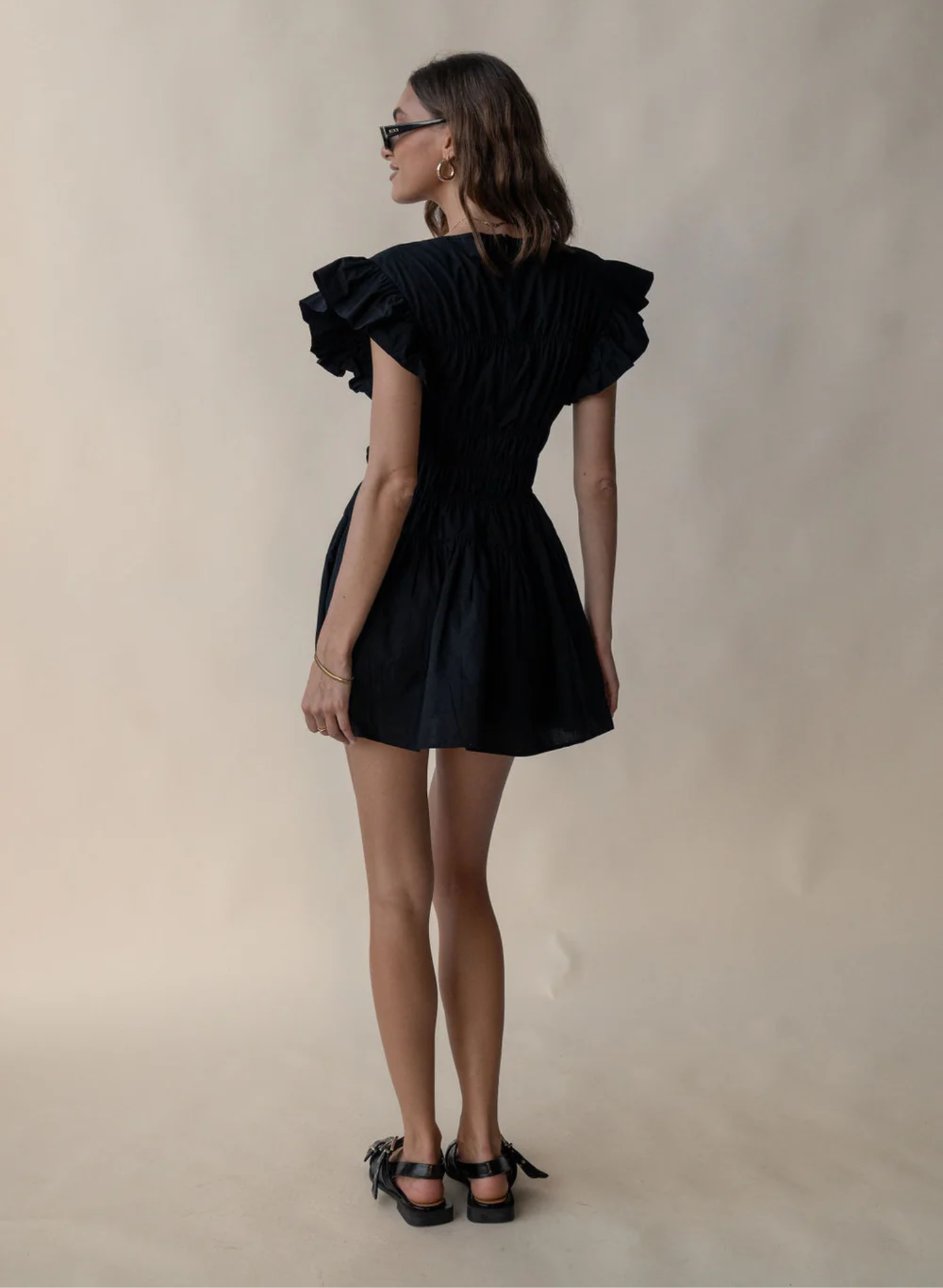 Delfina Mini Dress in Noir