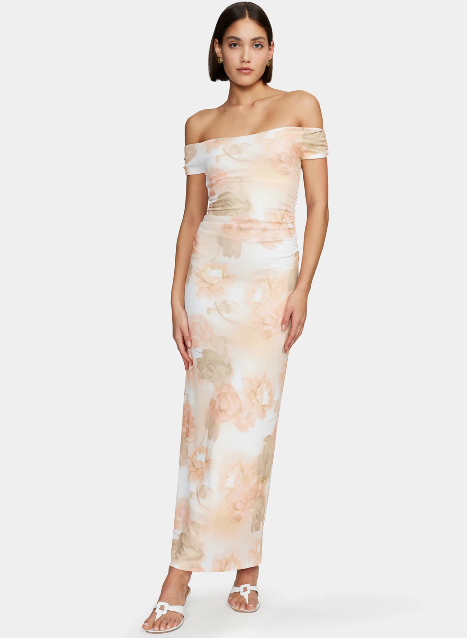 Lena Midi Dress Peachy Garden