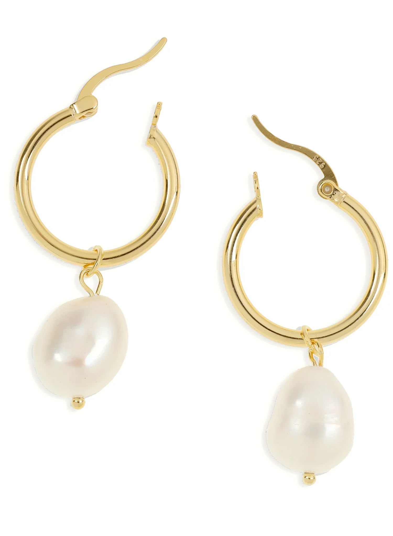 Augusta Gold Hoop & Freshwater Pearl Earrings