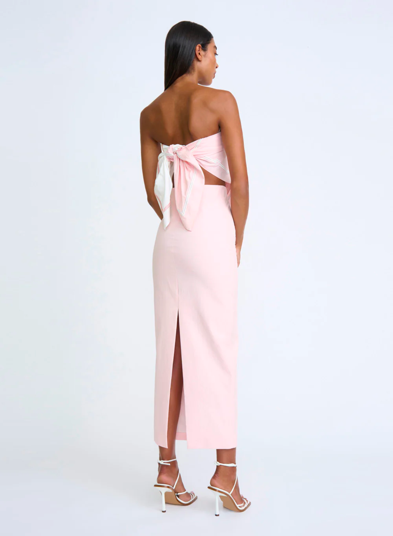 IDA STRUCTURED ANKLE SKIRT - SOFT PINK